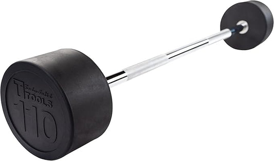 Body-Solid Rubber Coated Fixed Weights Straight Barbells- Weighted