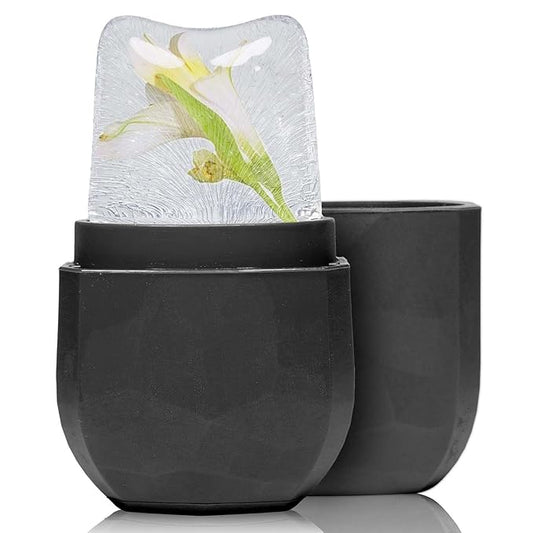 Upgrade Ice Cube Face Roller, Facial & Eyes and Neck, Brighten Skin & Enhance Your Natural Glow, Facial Treatment to Tighten & Tone Skin & De-Puff The Eye Area, Cryotherapy for Face (Black)