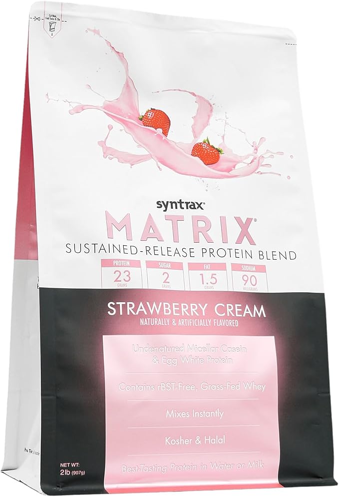 Syntrax Nutrition Matrix Sustained-Release Protein Blend Strawberry Cream 2 lbs.