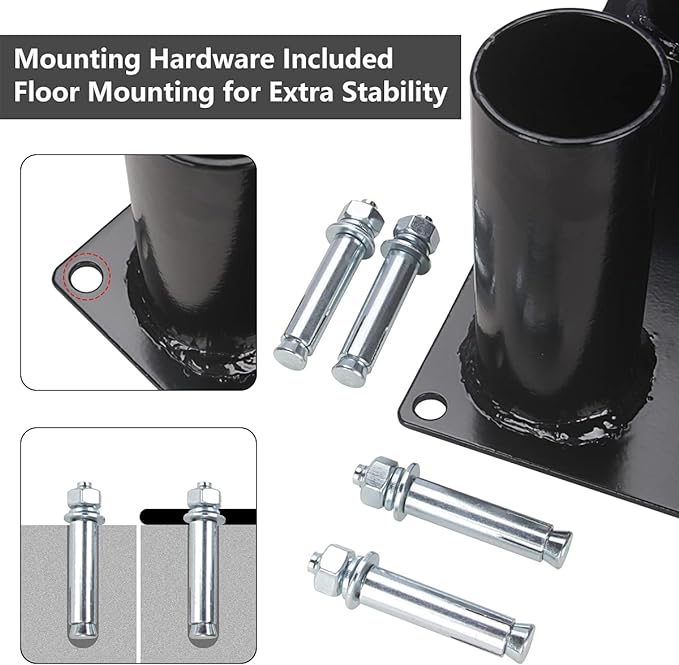 Butizone Barbell Holder Floor Stand Vertical, Corner Weight Bar Storage Rack for Home Gym, Fit for 2 inch Olympic Bars, Curl Bars, Hex Bars, Trap Bars, Triceps bars, Holds 5 Bars