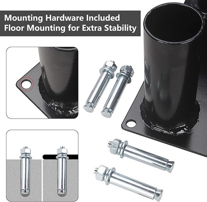 Butizone Barbell Holder Floor Stand Vertical, Corner Weight Bar Storage Rack for Home Gym, Fit for 2 inch Olympic Bars, Curl Bars, Hex Bars, Trap Bars, Triceps bars, Holds 5 Bars