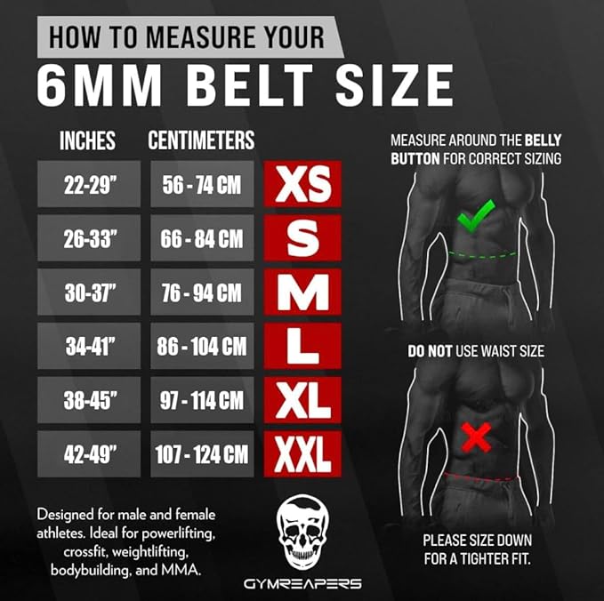 Gymreapers Weightlifting Belt 6MM Genuine Leather - Double 4-Inch Wide