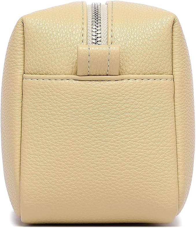 PU leather Organizer Bag Lightweight Cosmetic Bag with Ring Clasp Perfect Travel Makeup Bag for Women (Ground Lotus/PU)