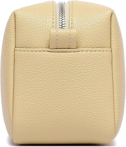 PU leather Organizer Bag Lightweight Cosmetic Bag with Ring Clasp Perfect Travel Makeup Bag for Women (Ground Lotus/PU)