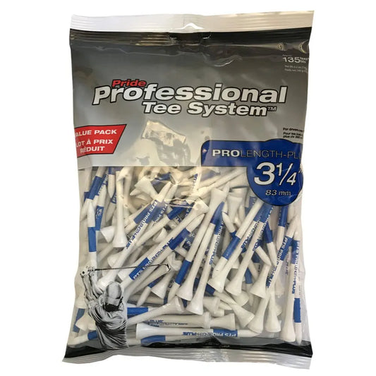 Pride PTS Wood Golf Tees - 135 Count, 3-1/4 Inch - 1 Brand on Tour - Best for Drivers & Woods - Improve Distance and Accuracy