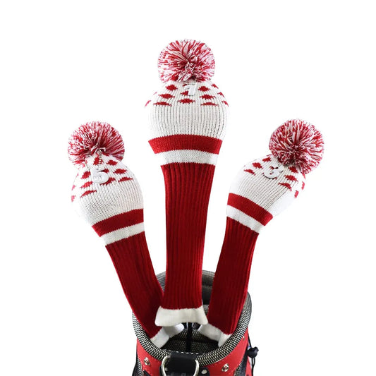 Stripes Knitted Golf Club Head Covers 3 Piece Set 1 3 5 Driver and Fairway HeadCovers Fits 460cc Drivers