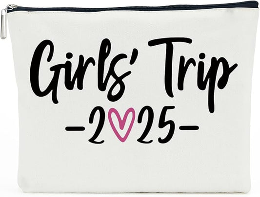 Weekend Travel Makeup Bag - Graduation, Friendship, Christmas Birthday Gift for Women, Sister, Bestie - 2025 Cosmetic Bag for Beach Shopping Travel Essentials