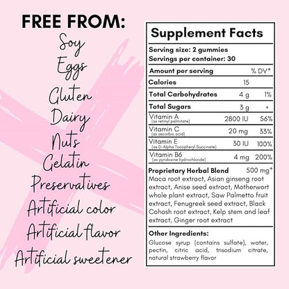 Booty Enhancing Gummy Supplement, Big Butt Enhancer, Workout Support, Multivitamin for Women, Natural Glute Boost Vitamins for a Curvy Shape & Max Gains, 60 Vegan Gummies