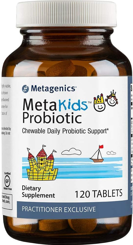 Metagenics MetaKids Probiotic - 10 Billion CFU - Children's Probiotic Blend - Digestive Health & Immune Health* - for Ages 3 & Up - 120 Count