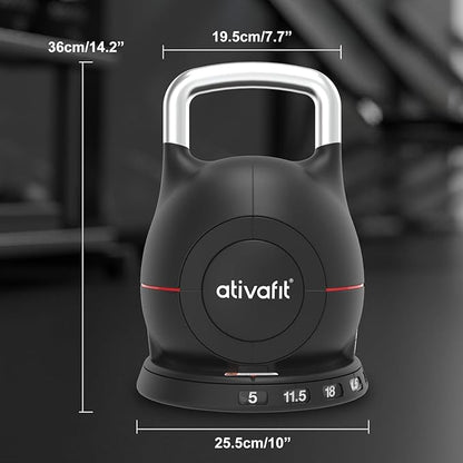 Ativafit 7 in 1 Adjustable Kettlebell 5-44lbs Adjustable
