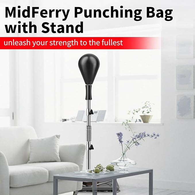 Punching Bag for Adults and Kids - Height Adjustable Suction Cup Base Boxing Bag with Stand, Boxing Equipment Fitness, Reflex Bag Speed Bag for Training