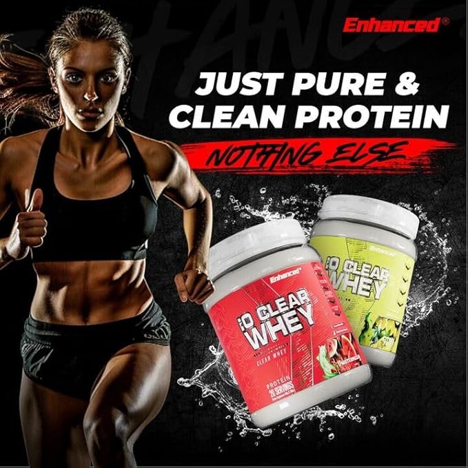 Enhanced Labs iO Clear Whey Protein, Available in 3 Flavors, 20 Servings, 24g Protein per Serving (1 Tub, Watermelon)