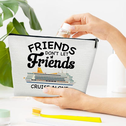 Cruise Lovers Makeup Bag Summer Vacation Gift, Cruise Travel Cosmetic Bag Travel Organizer Zipper Pouch For Family Friend, Beach Lover Gift and Beach Theme Decor
