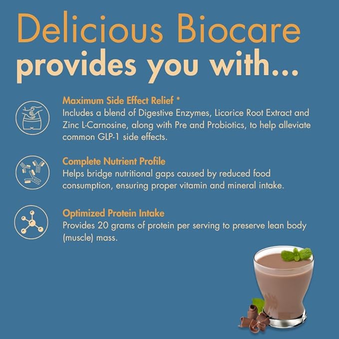 Nutritional Beverage for GLP-1 Users, Dietary Powder Drink Provides 20g Essential Protein, 26 Vitamins/Minerals, Helps Ease Nausea, Bloating, Constipation, Chocolate Salted Caramel (14 Count)