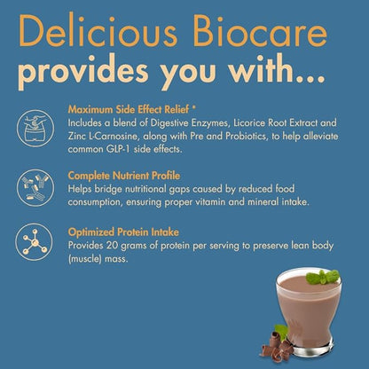 Nutritional Beverage for GLP-1 Users, Dietary Powder Drink Provides 20g Essential Protein, 26 Vitamins/Minerals, Helps Ease Nausea, Bloating, Constipation, Chocolate Salted Caramel (14 Count)