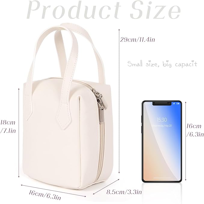 Makeup Bag, Cosmetic Bag Travel, Large Capacity Portable Make up Traveling Organizer Bag, PU Leather Cosmetic Bag with Zippers Handle Compartments, Travel Toiletry Bag for Women Teens Girls