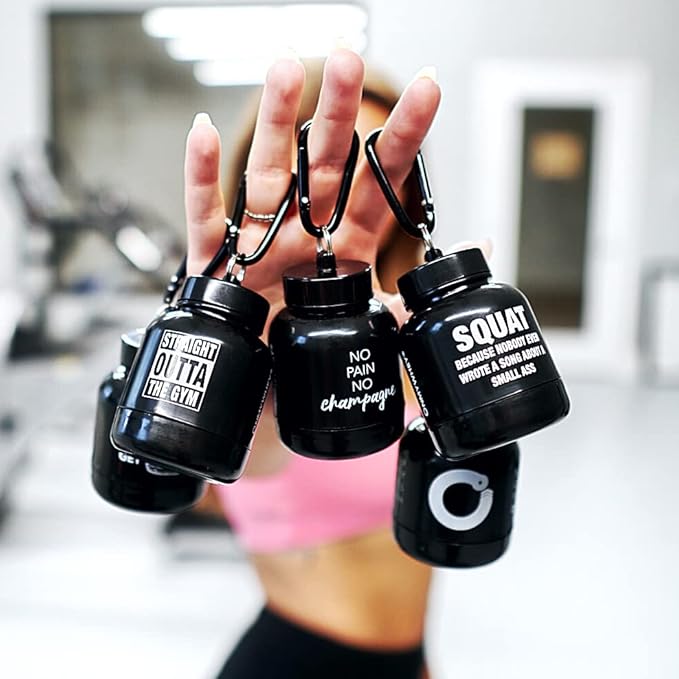 Protein Powder & Supplement Funnel Keychain, Portable To-Go Container for The Gym, Workouts, Fitness, & Travel - TSA Approved, Where There's A Will There's A Whey