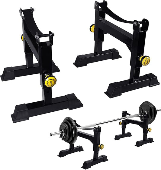 Deadlift Jack Barbell Stand, Barbell Rack, Barbell Buffer Frame, Carbon Steel Barbell Jack, Easily Load and Unload 800lb Barbell Plates for Deadlift Exercise & Weight Training (Black)