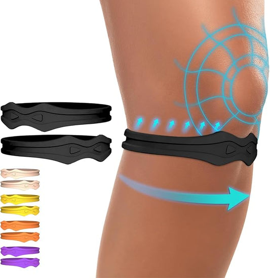 Fitgeno Knee Strap Patella Support: Knee Band for Patellar Tendon Pain Relief - Knee Brace for Tendonitis Jumpers Running Sports Basketball Men Women 2 Packs (Black)