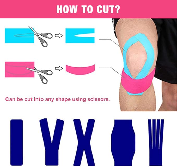 Kinesiology Tape Athletic Tape Sport Tape, Lychee Supports & Protects Muscles, Waterproof and Latex Free, Breathable Elastic for Sport Activity (5 Rolls,5 Colors)