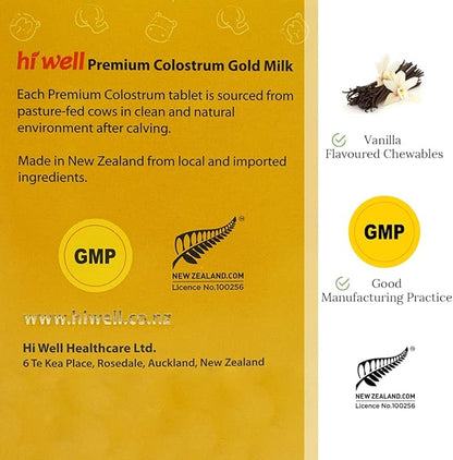 Hi Well Premium Grass-Fed Colostrum Gold Milk 200Tablets