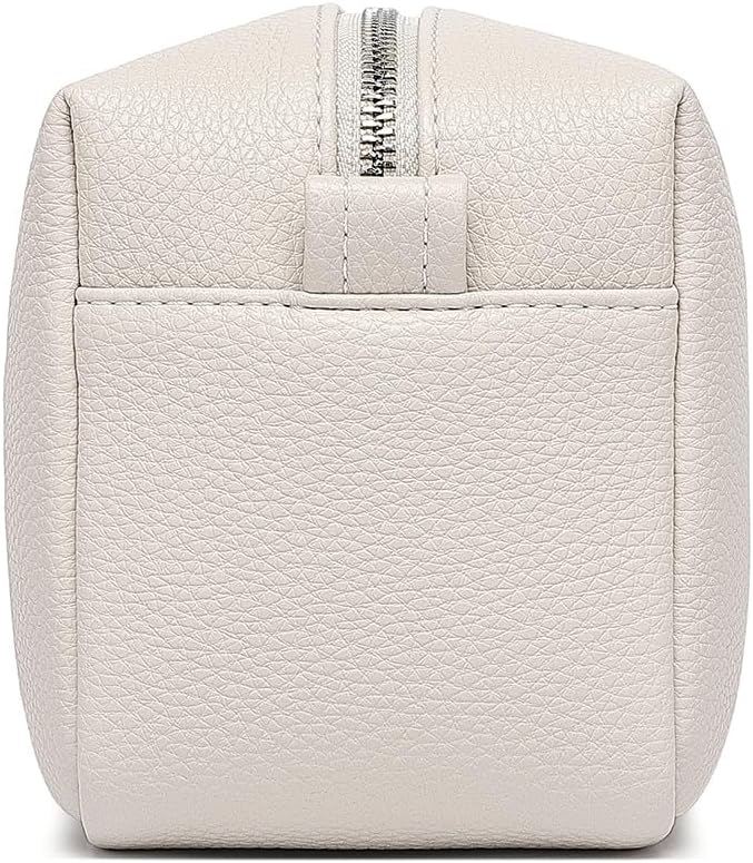 PU leather Organizer Bag Lightweight Cosmetic Bag with Ring Clasp Perfect Travel Makeup Bag for Women (French Oak/PU)