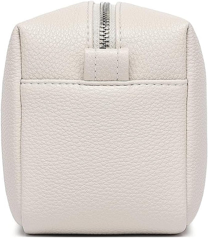 PU leather Organizer Bag Lightweight Cosmetic Bag with Ring Clasp Perfect Travel Makeup Bag for Women (French Oak/PU)