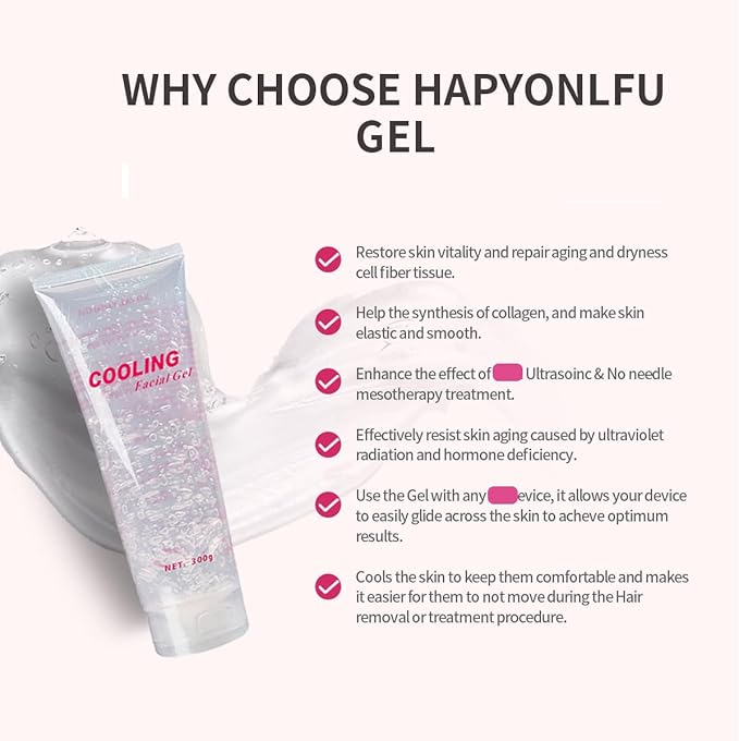 Cooling Gel for Women or Men Face Body Used with Laser Hair Removal System and Facial Machine Skin Lifting Tightening Device (21.16 Oz)