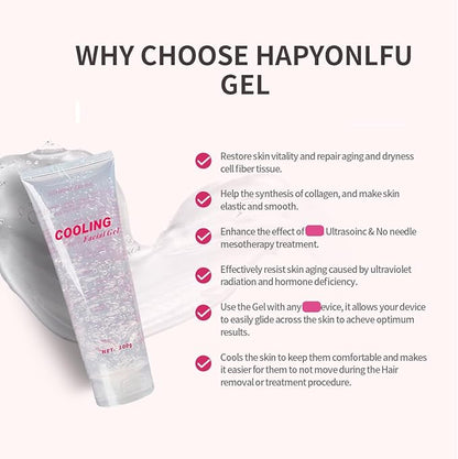 Cooling Gel for Women or Men Face Body Used with Laser Hair Removal System and Facial Machine Skin Lifting Tightening Device (21.16 Oz)