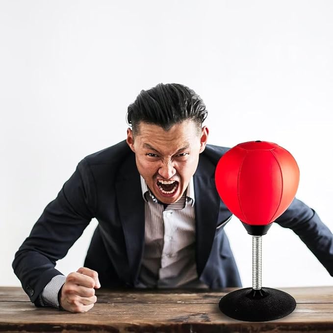 Stress Buster Desktop Punching Bag - Suctions to Your Desk, Heavy Duty Stress Relief Ball, Funny Gifts for Boss or Coworker, Perfect for Kids and Adults, Easter