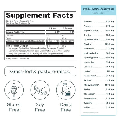 Ancient Nutrition Hydrolyzed Collagen Peptides Powder, Unflavored Multi Collagen Powder Packets for Women and Men with Vitamin C, 24 Servings, Supports Skin and Nails, Gut Health