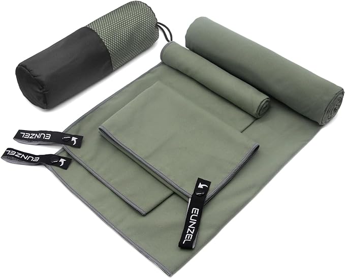 Eunzel Quick Dry Camping Towel 3 Size 1 Pack,Fast