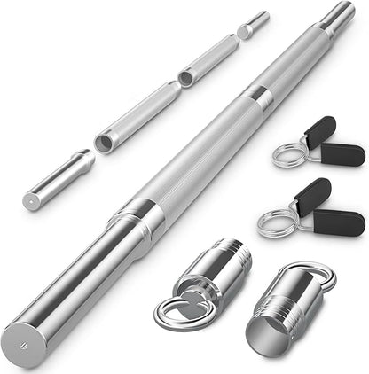 DASKING Barbell Bar - Upgraded Multifunction 4ft Weight 1.1 Inch 2 Spring