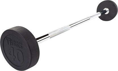 Body-Solid Rubber Coated Fixed Weights Straight Barbells- Weighted