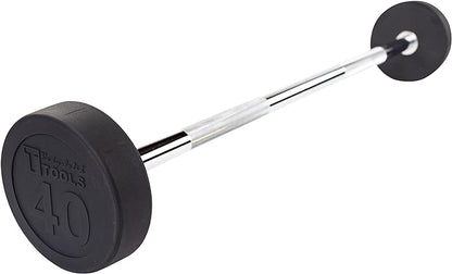 Body-Solid Rubber Coated Fixed Weights Straight Barbells- Weighted