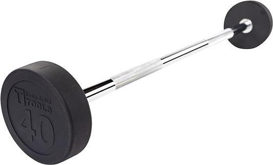 Body-Solid Rubber Coated Fixed Weights Straight Barbells- Weighted