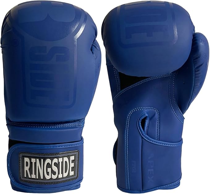 Ringside Apex Flash Sparring Gloves, IMF-Tech Synthetic Boxing Gloves with Secure Wrist Support, Ideal for Men and Women, Blue and Blue, 14 oz