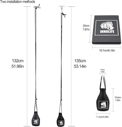 INNOLIFE Boxing Slip Bag, Boxing Dodge Hide Speed Bag Maize Ball Leather Ball for Reflex Training, Boxing, Kickboxing, MMA Pendulum Training