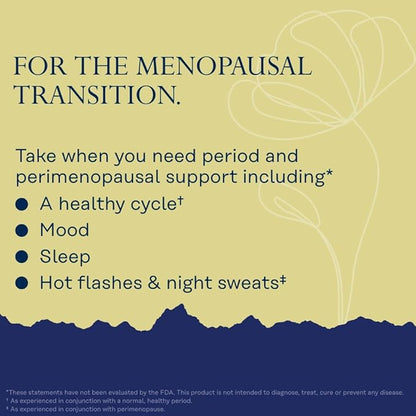 Solaray Perimenopause her Life Stages - Perimenopause Supplements Women - Hot Flashes, Menopause Support - Saffron and Chasteberry - Made Without Hormones - 60-Day Guarantee - 30 Servings, 60 VegCaps