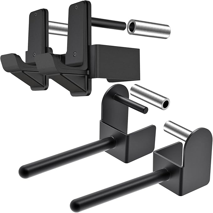 Kipika J-Hooks and Weight Plate Holder Set for 2" x 2" and 3" x 3" Power Rack - Squat Rack Attachments for Strength Training and Weight Storage - Fit Standard 1-inch and Olympic 2-inch weight plates