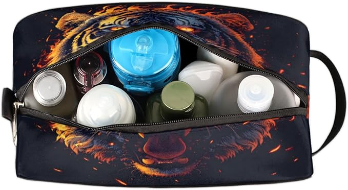 Tiger Hanging Toiletry Bag for Boy Men,Travel Cosmetic Bag,Waterproof Makeup Bag,Approved Hygiene Bag Shave Dopp Kit Organizer for Toiletries Shower Bathroom Gifts