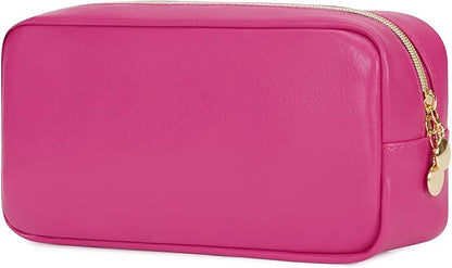 Wandering Nature Makeup Bag for Purse Cosmetic Bags for Women Make Up Organizer Travel Pouch Pencil Case with Slip-in Pockets Vegan Leather(patent pending)