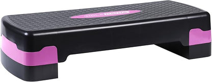 HolaHatha Compact Portable Aerobic Step Platform Exercise Fitness Equipment, Cardio Stepper with Adjustable Height for Home Gym