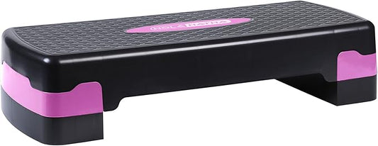 HolaHatha Compact Portable Aerobic Step Platform Exercise Fitness Equipment, Cardio Stepper with Adjustable Height for Home Gym