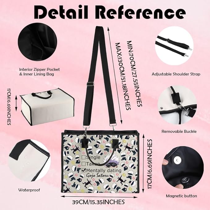 MNIGIU JJK Anime Inspired Gift SG Cosmetic Bag JJK Anime Lover Gift JJK Anime Themed Gift (TakenTB)