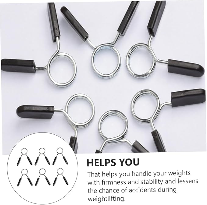 VANZACK 6pcs Barbell Buckle Sport Accessories Stainless Steel 1 in