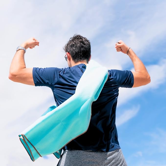 ECCOSOPHY Microfiber Gym Towel for Working Out - (40x20-Aqua)
