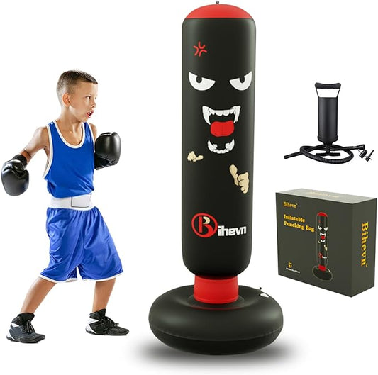 Children's Boxing Bag Set: Inflatable Sandbag + Gloves + Air Pump. It's Fun and Safe, relieves Stress, Serves as a Sports Toy and an Outlet for Kids Aged 3-12, and is an Excellent Gift Choice.