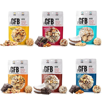 The Gluten Free Brothers Gluten Free Protein Bites Variety Pack – Non GMO, Soy Free, Vegan – Snack Size Plant Based Protein Energy Balls, 4 Oz (6 Count)