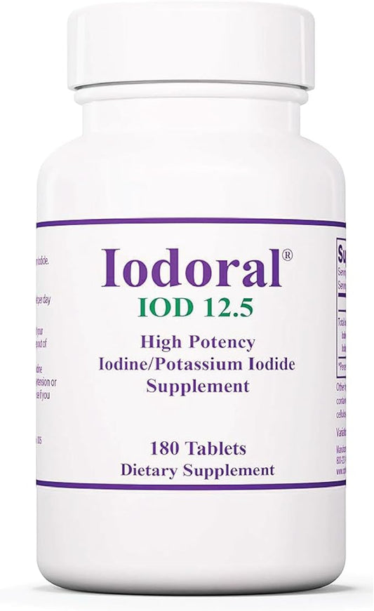 Optimox Iodoral 12.5 mg – Iodine Supplements for Thyroid Support, Potassium Iodide Tablets, Lugol Solution, Daily Vitamins and Minerals, High Potency Iodine Tablets – 180 Tablets 1-Pack